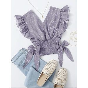 (PLUS) Shirred Waist Blouse